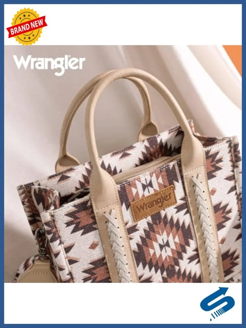 Canvas Cotton Vegan Leather Tote Bag with Top Handle Shoulder Strap